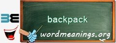 WordMeaning blackboard for backpack